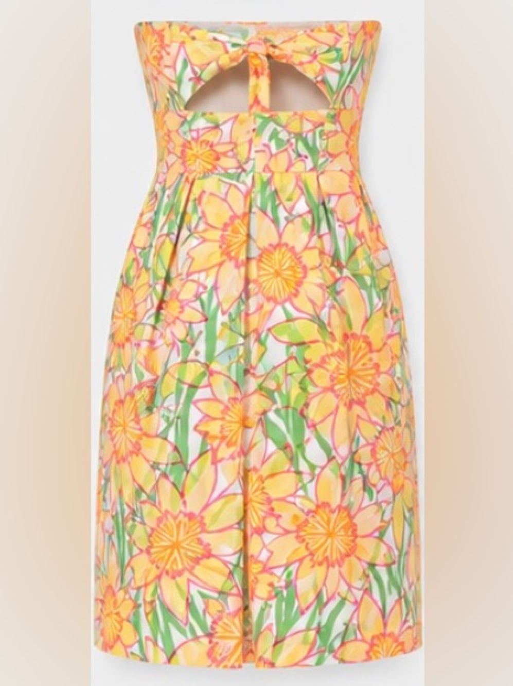 Lilly Pulitzer Franco Dress Classic White Daffies Strapless Floral Size 0 - Picture 8 of 13